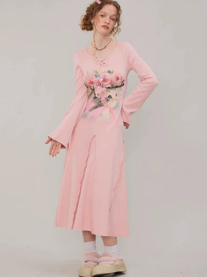 Long-sleeved slim fit dress【s0000003114】