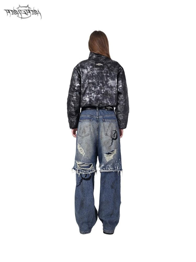 Loose Scrappy Aged Genderless Jeans【s0000004828】