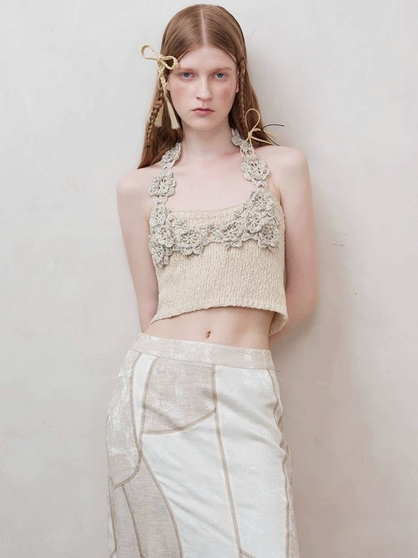 Crocheted Cotton Knit Camisole【s0000008175】