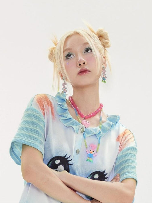 Tntntutu Setup Harajuku Angel Knit Hoodie & Skirt Set – Light Blue | tntntutu