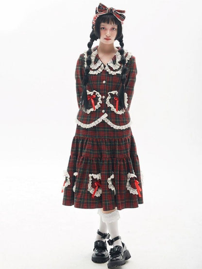 Retro cute Lolita skirt sweet girl tweed bustier [s0000004269]