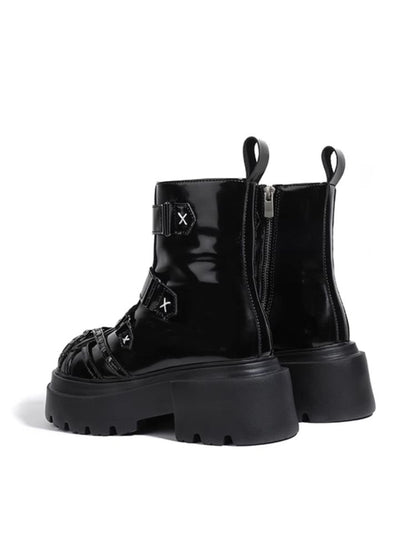 Black motorcycle boots【s0000003923】