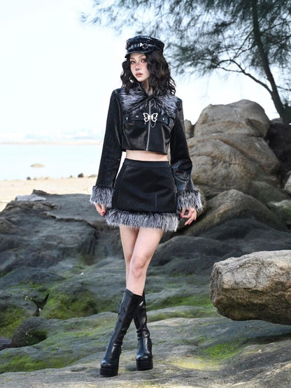 High Waist Leather Skirt【s0000004841】