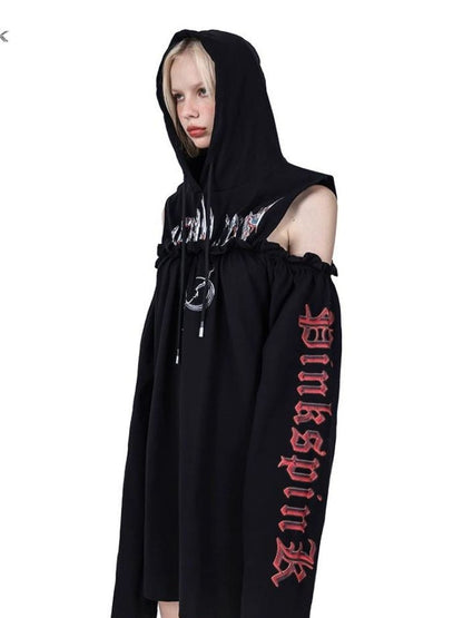 Hooded black dress【s0000003714】