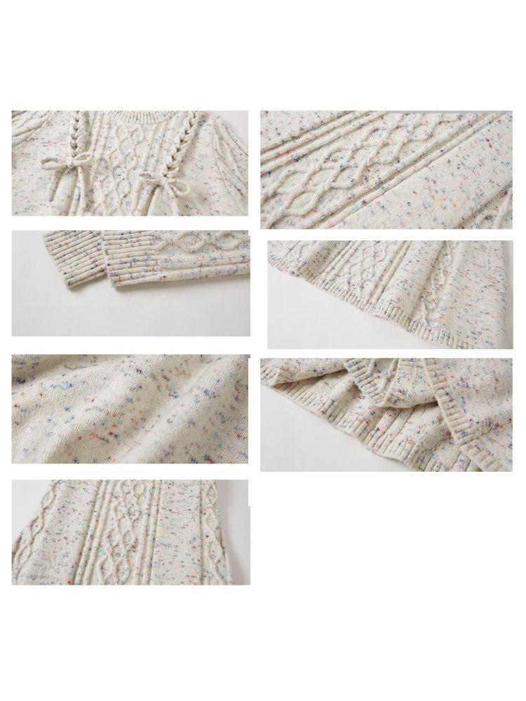 Braided Color Dot Knit Sweater Half Skirt【s0000005609】