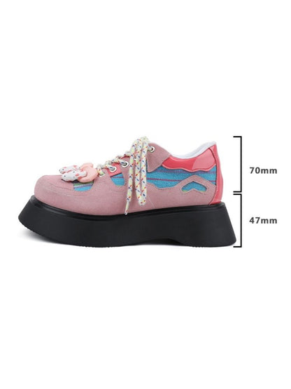 Pink and cute ribbon platform shoes【s0000002116】