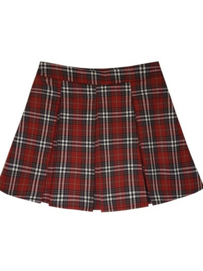 College Style Plaid Pleated Mini Skirt【s0000003545】