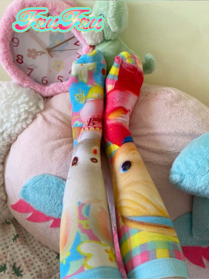 Cartoon Cute Toy Asymmetrical Mid Lady Socks【s0000006673】