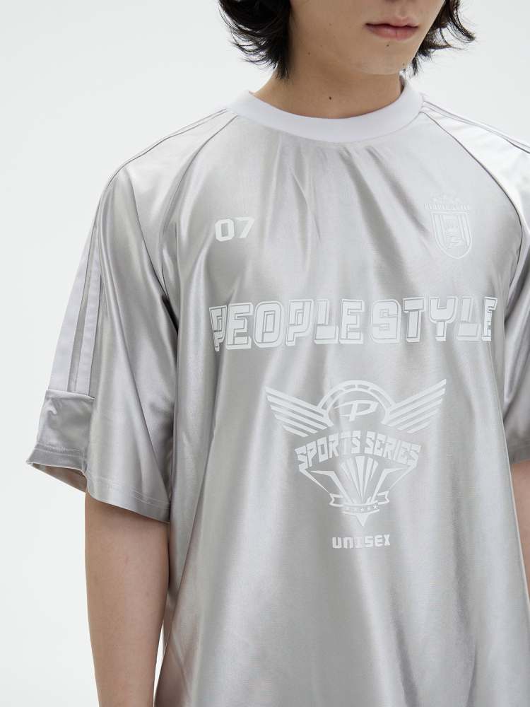 Glossy Oversize Metallic T-Shirt【s0000006751】