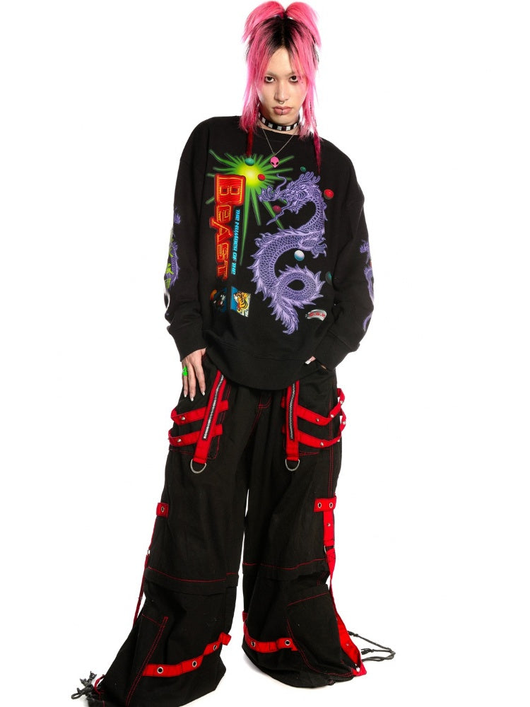 Y2K Punk Hong Kong Style Dragon rint Loose Sweat / Galaxy Bag [s0000003889]