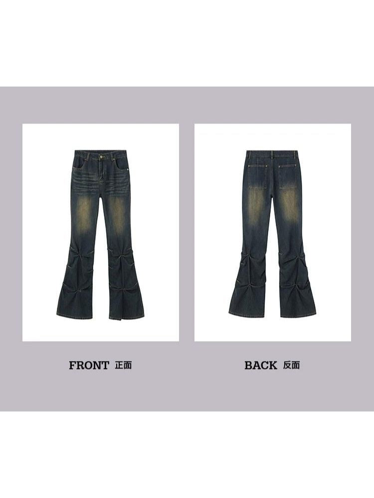 Pleated Vintage Washed Jeans【s0000003267】