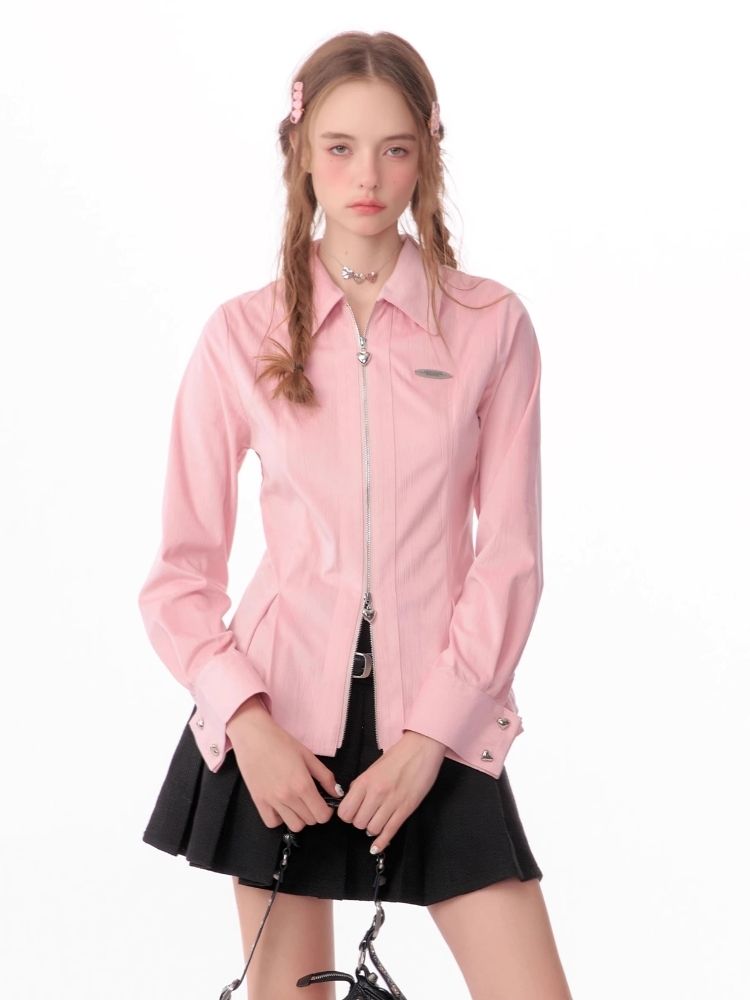 Slim thin long-sleeved blouse【s0000006150】