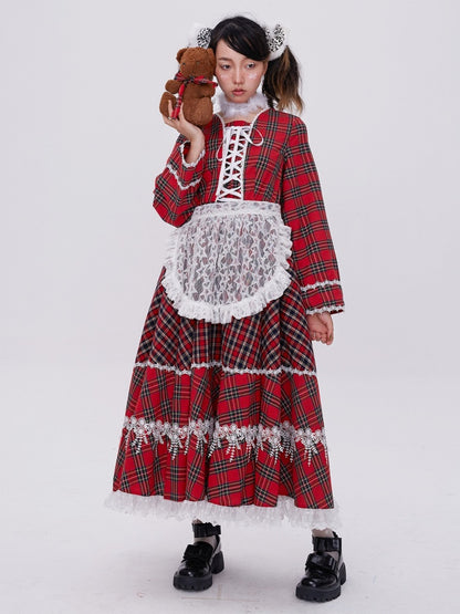 Sweet Plaid Lace-up Lolita Dress【s0000003183】