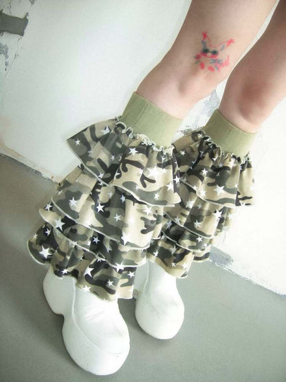 Camouflage &amp; Star Layered Leg Warmers【s0000007896】