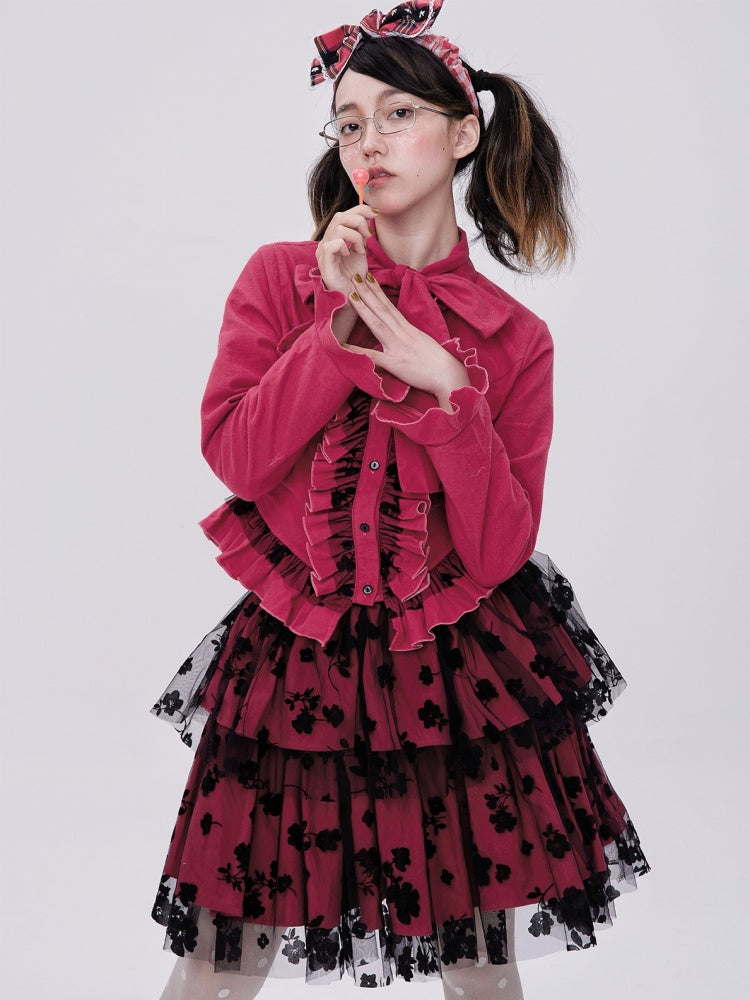 Retro Cute Flower Tutu Half Length Cake Skirt【s0000003182】