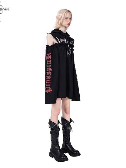 Hooded black dress【s0000003714】