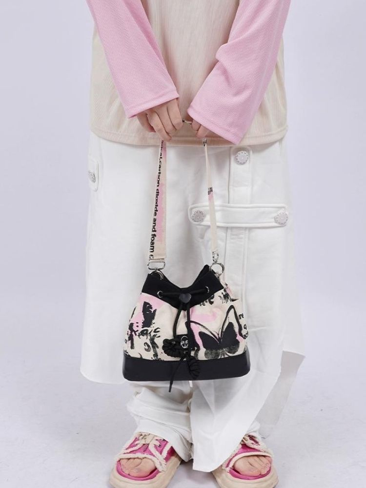 Sweet cool shoulder Messenger bucket bag【s0000003310】 