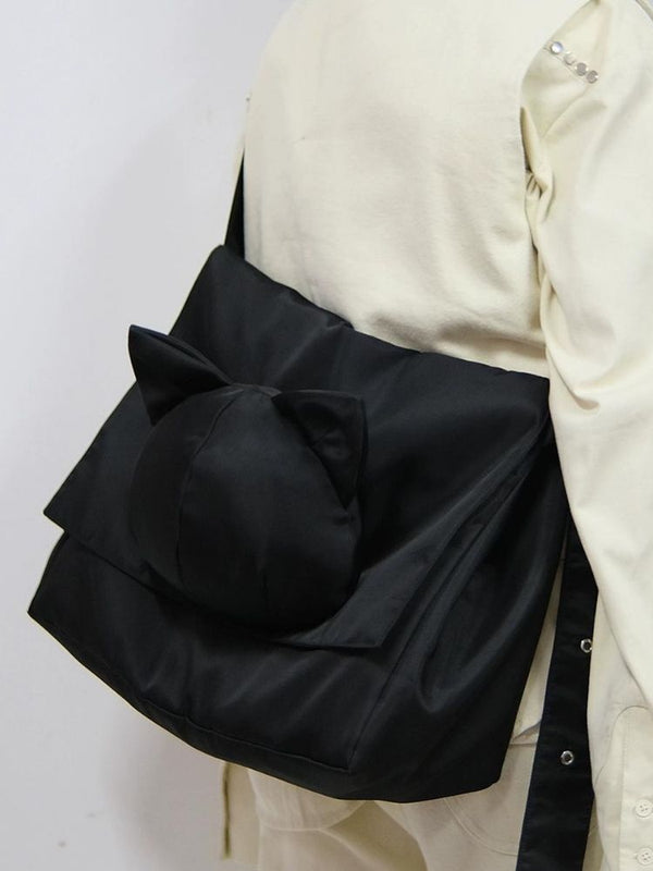 Cat Head Waterproof Crossbody Messenger Bag [s0000005204]