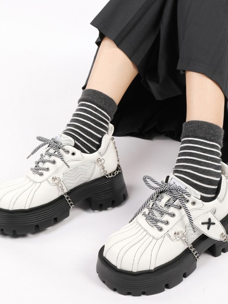 Chain tag platform shoes【s0000002133】