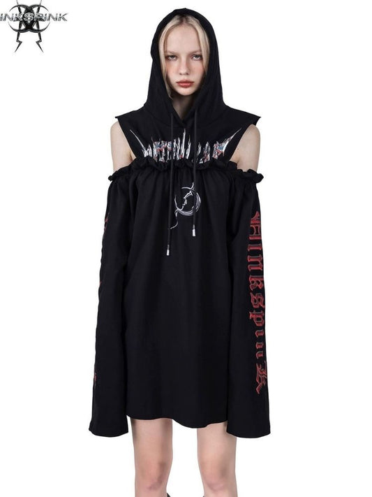 Hooded black dress【s0000003714】