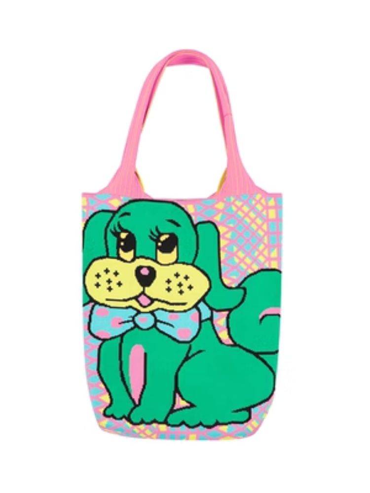 Dog image knitted tote bag【s0000006201】