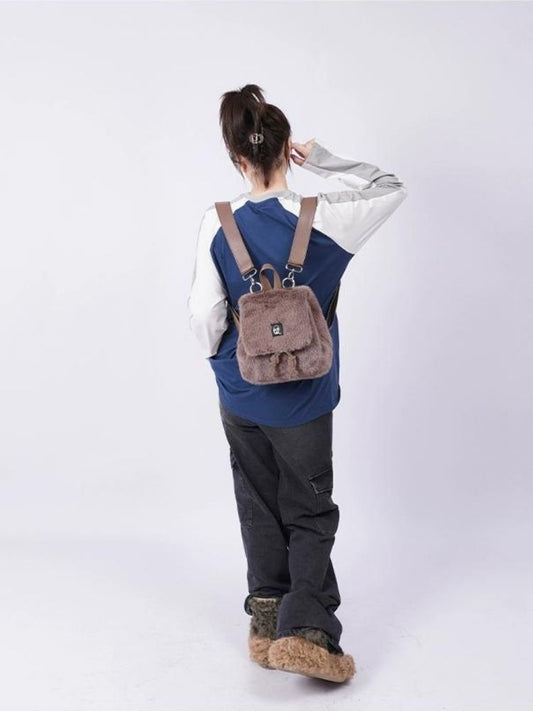 One-shoulder furry backpack [s0000003663] 