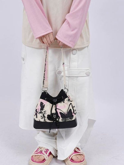 Sweet cool shoulder Messenger bucket bag【s0000003310】 