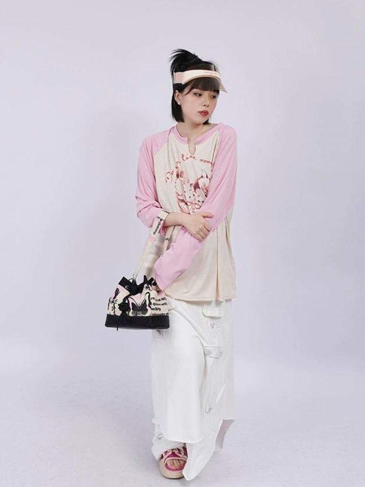 Sweet cool shoulder Messenger bucket bag【s0000003310】 