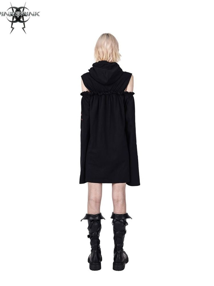 Hooded black dress【s0000003714】