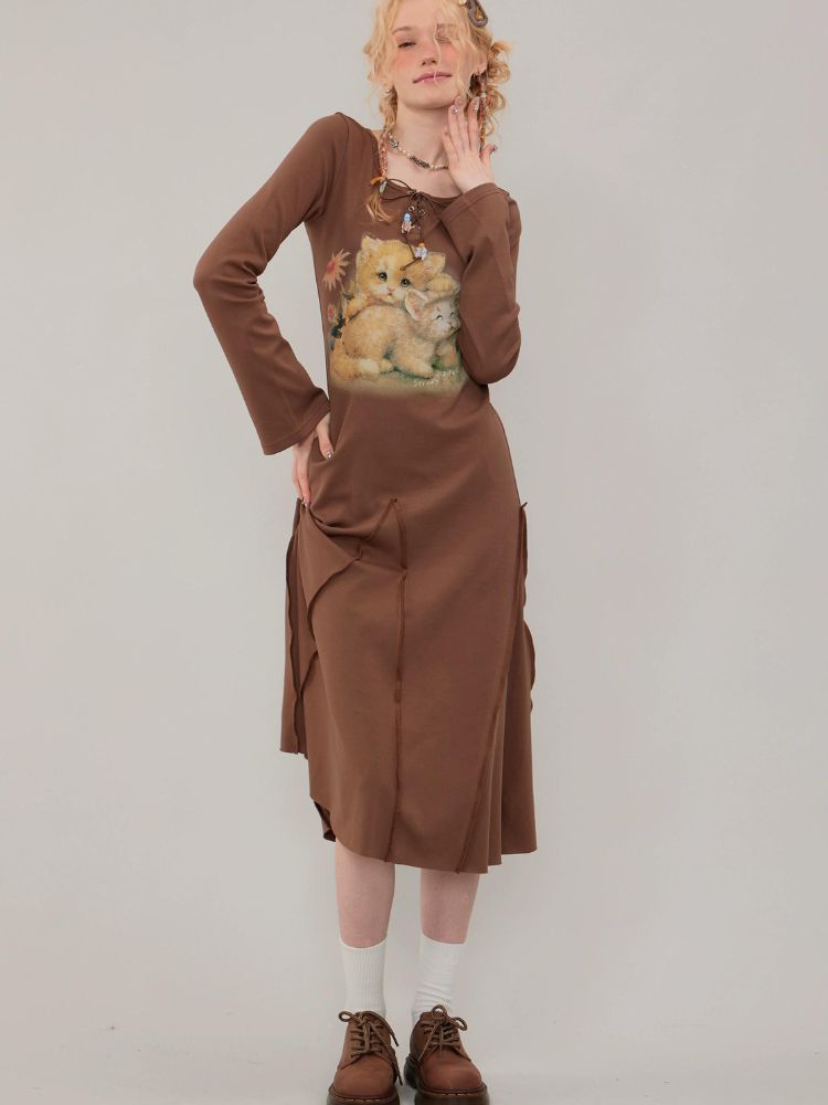 Long-sleeved slim fit dress【s0000003114】