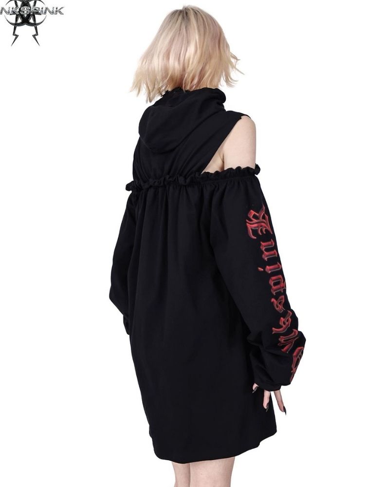 Hooded black dress【s0000003714】