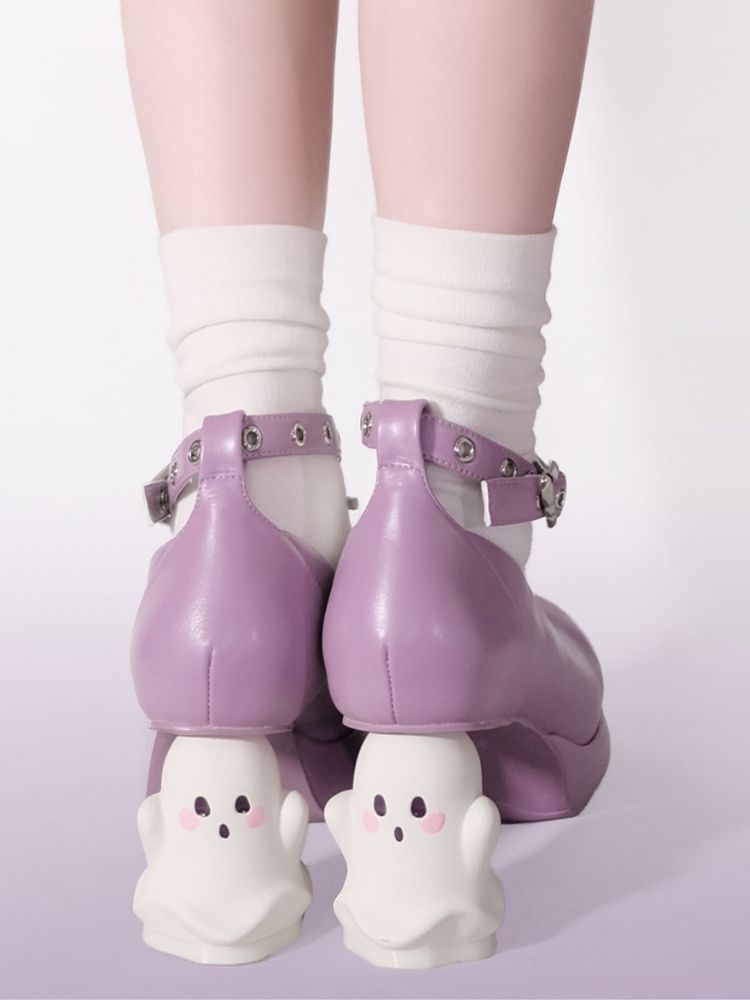 With Cross Ankle Strap Ghost Heel Pumps【s0000002546】