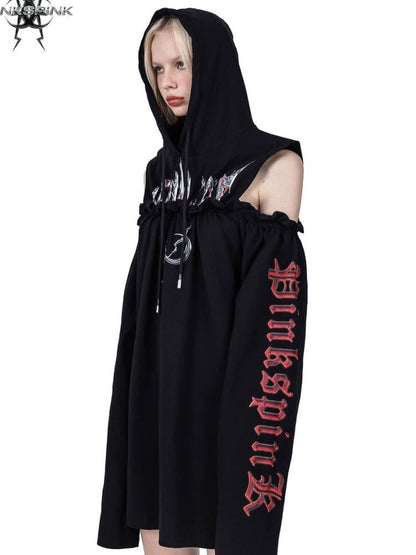 Hooded black dress【s0000003714】