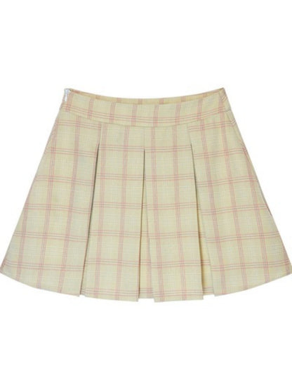 College Style Plaid Pleated Mini Skirt【s0000003545】