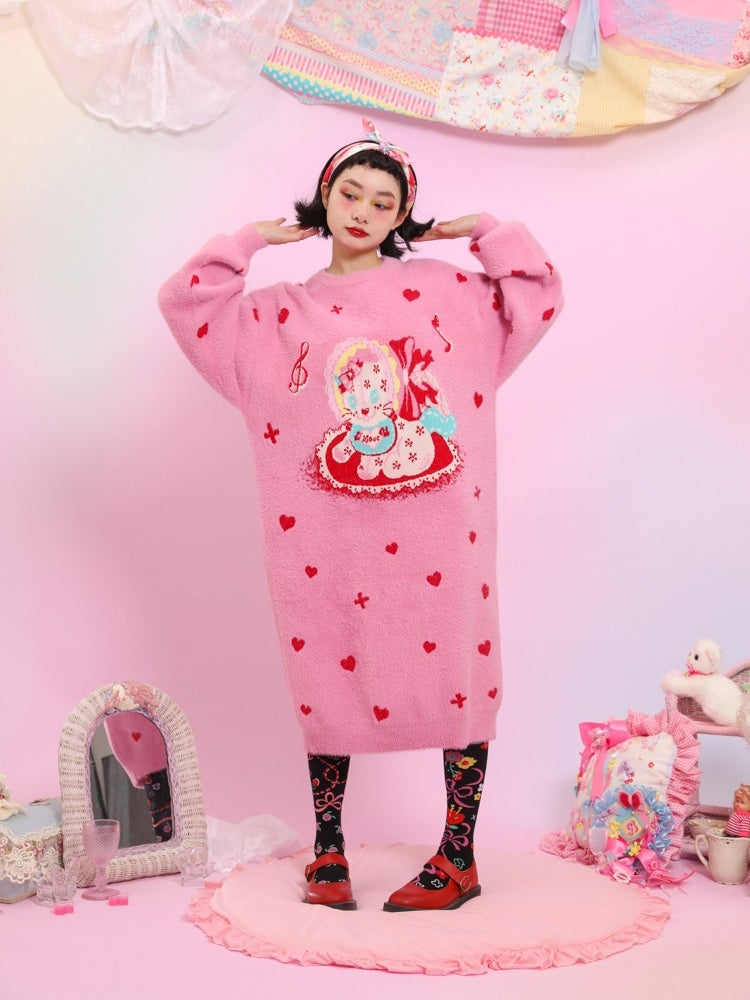 Love Cat Long Sweater One Piece【s0000003565】