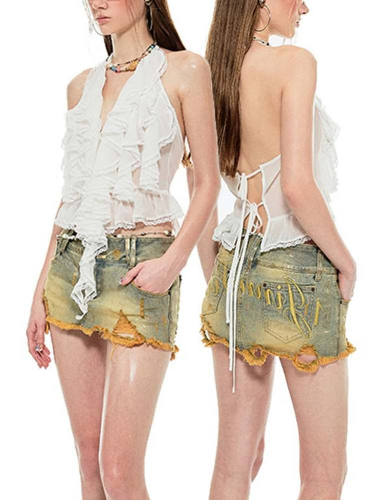 Ha lte r neck ruf fake backe s and ps [S0000009159]