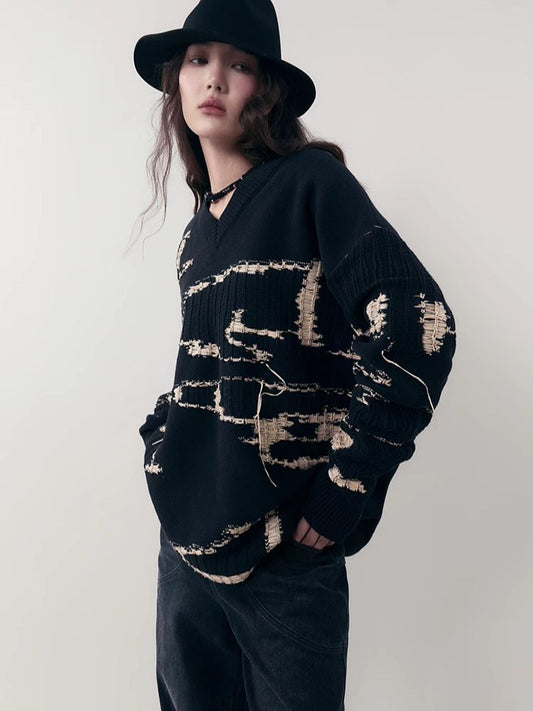 v-neck k to t oose puff r sweat r [S0000006386]