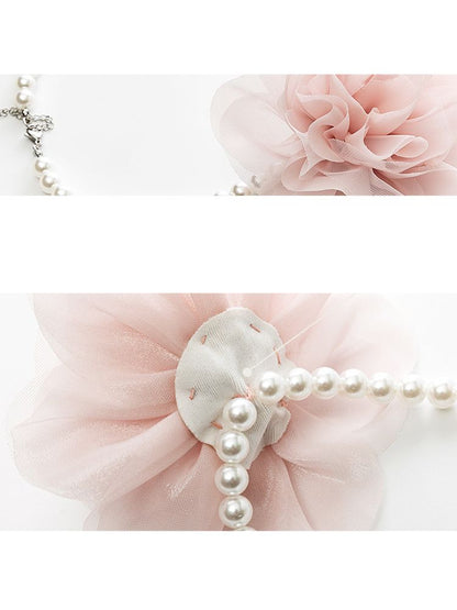 Flower rose pearl necklace/choker【s0000002011】