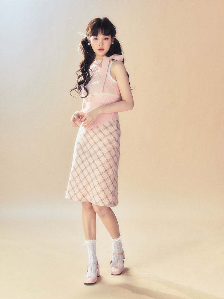 Sweet Plaid Calf Length Skirt【s0000008066】