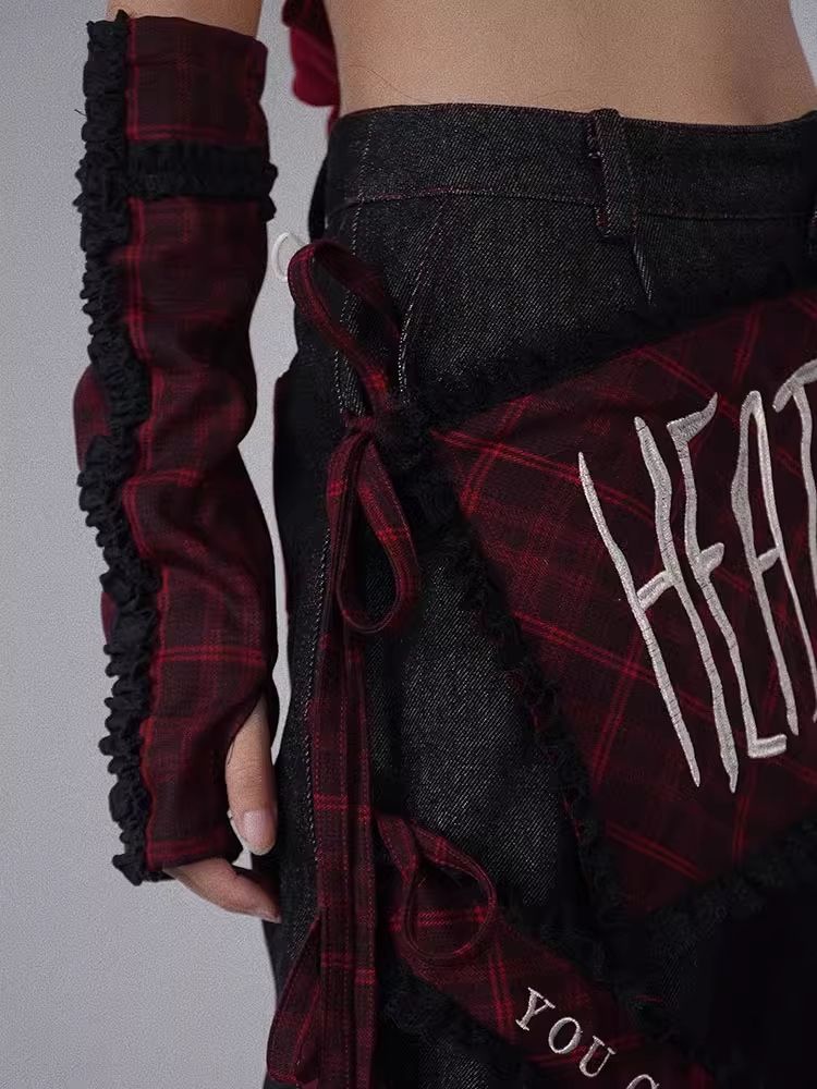 Red and Black Plaid Sleeve【s0000004940】