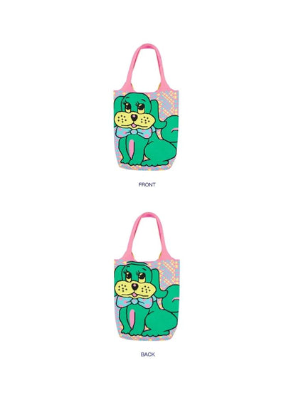 Dog image knitted tote bag【s0000006201】