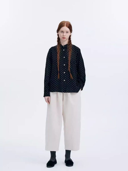 Color Line Beige and White Balloon Pants【s0000007958】