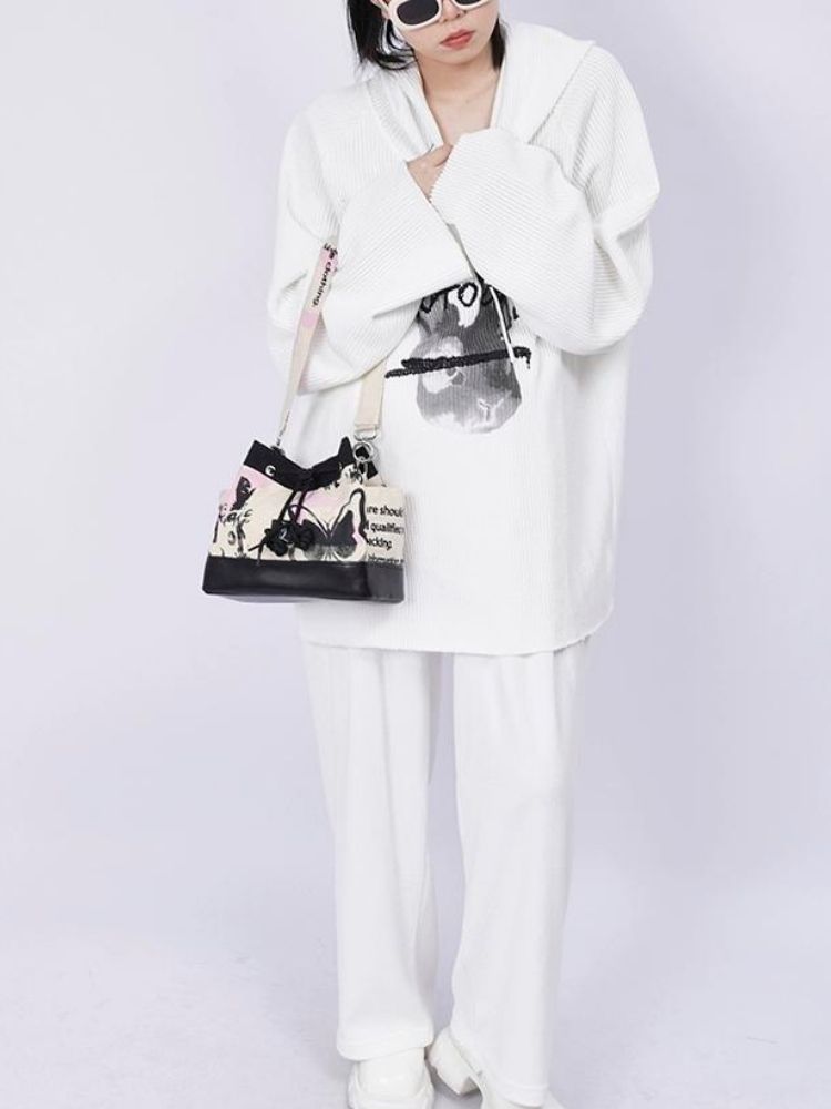 Sweet cool shoulder Messenger bucket bag【s0000003310】 