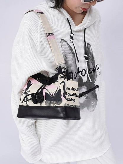 Sweet cool shoulder Messenger bucket bag【s0000003310】 