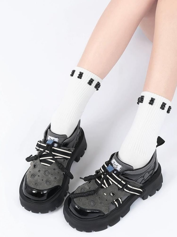 Border Band Sporty Casual Platform Shoes【s0000002670】