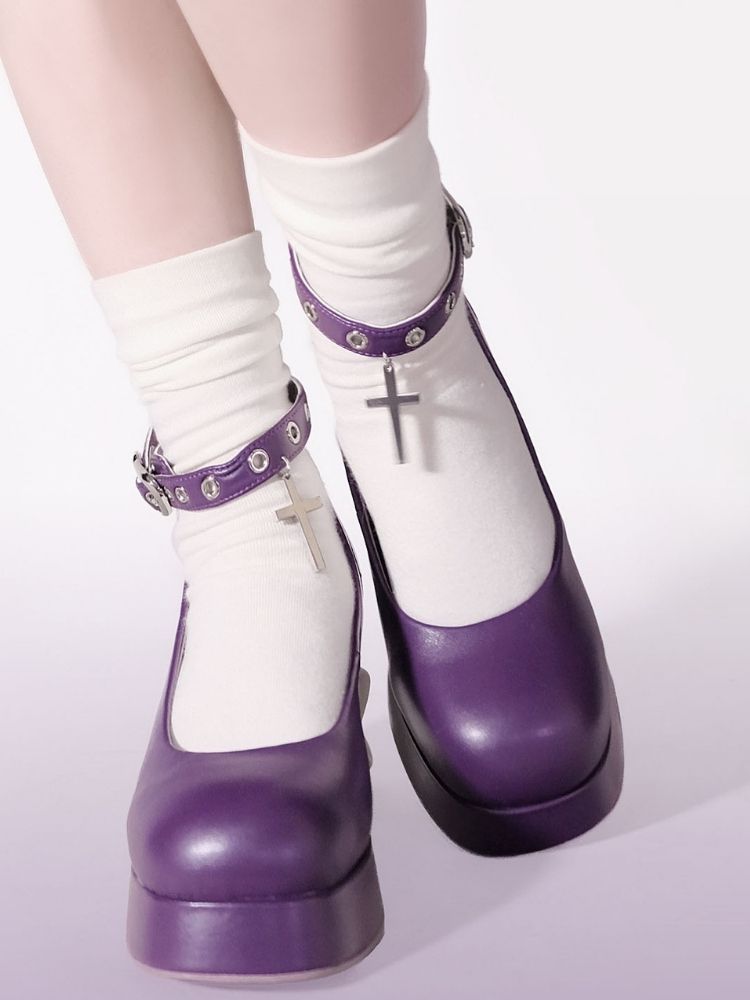 With Cross Ankle Strap Ghost Heel Pumps【s0000002546】