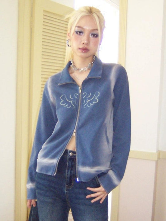 Washed color casual sweatshirt【s0000003388】