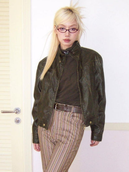 Straight leather jacket【s0000003501】