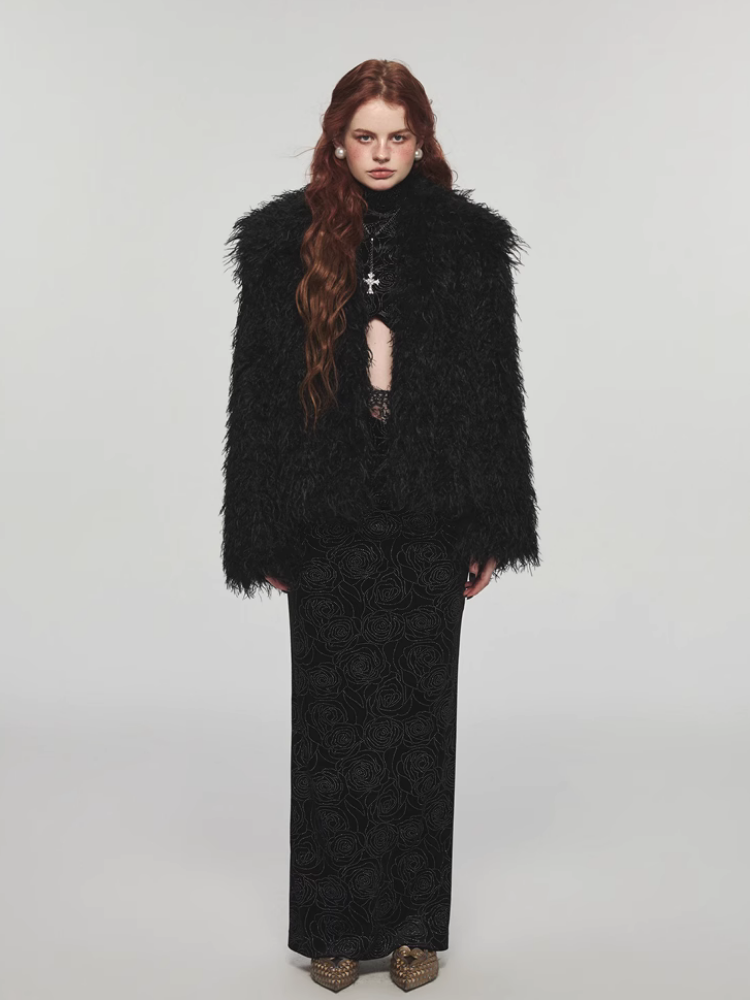 Fluffy long fur coat for winter【s0000004134】