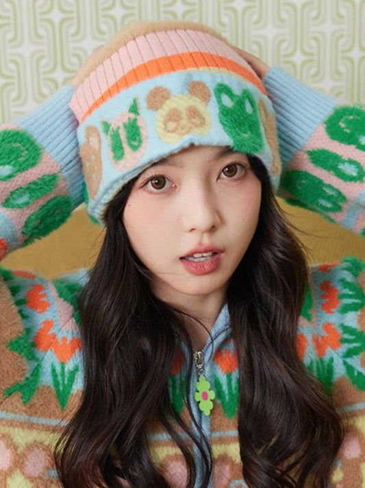 Colorful Knit Cute Stripe Clashing Hat【s0000004502】